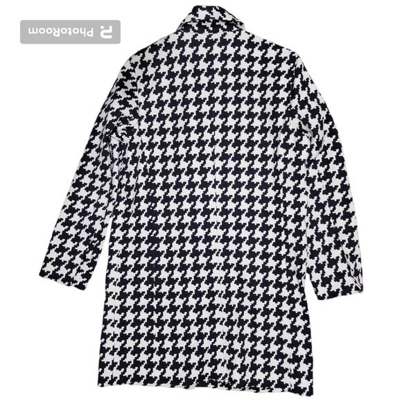 Diane's Essentials Houndstooth Button Front Trench Coat - S - Picture 5 of 9